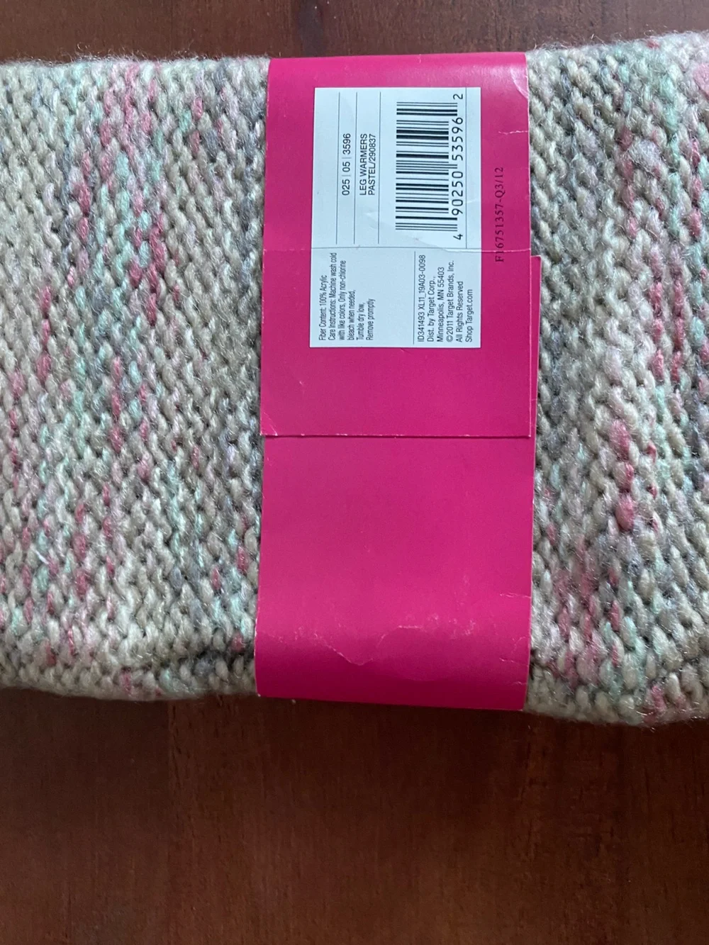 Brand New Xhilaration Pink & Cream Marled Knit Leg Warmers 1 Pair O/S